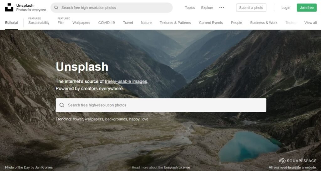 Unsplash - banco de imágenes gratuitas de alta resolución